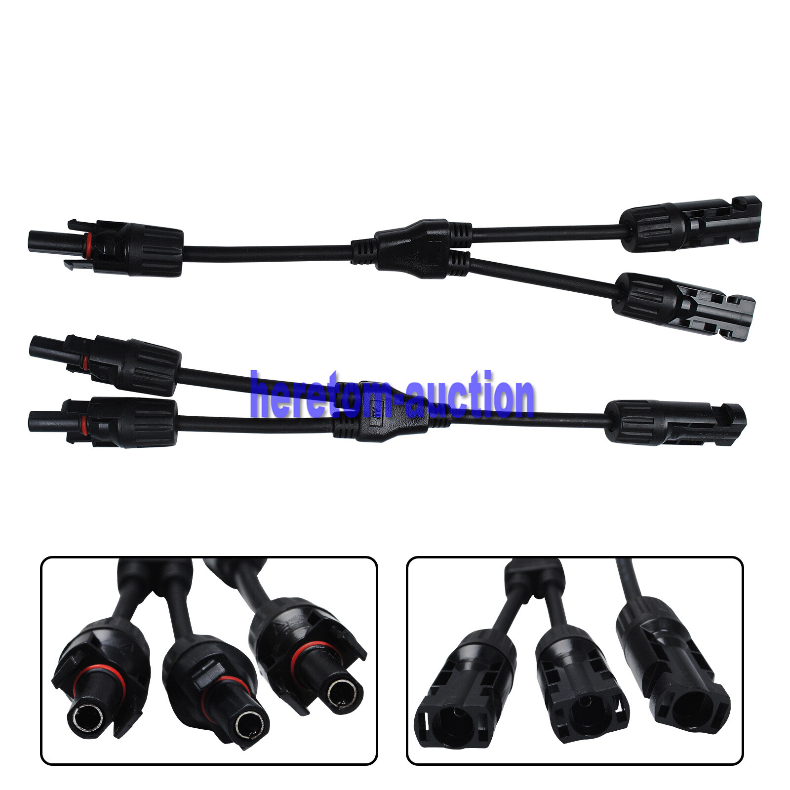 Solar Panel Y Branch Cable Connection Waterproof Adapter Connector Extension