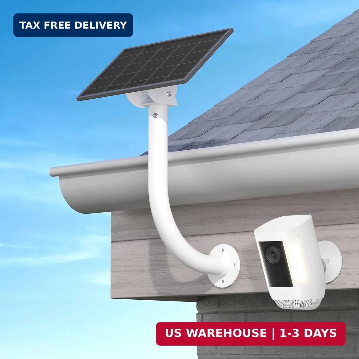 Universal 2 Pack Solar Panel Wall Mount Bracket – 30cm L-Shape Mount with Adjust