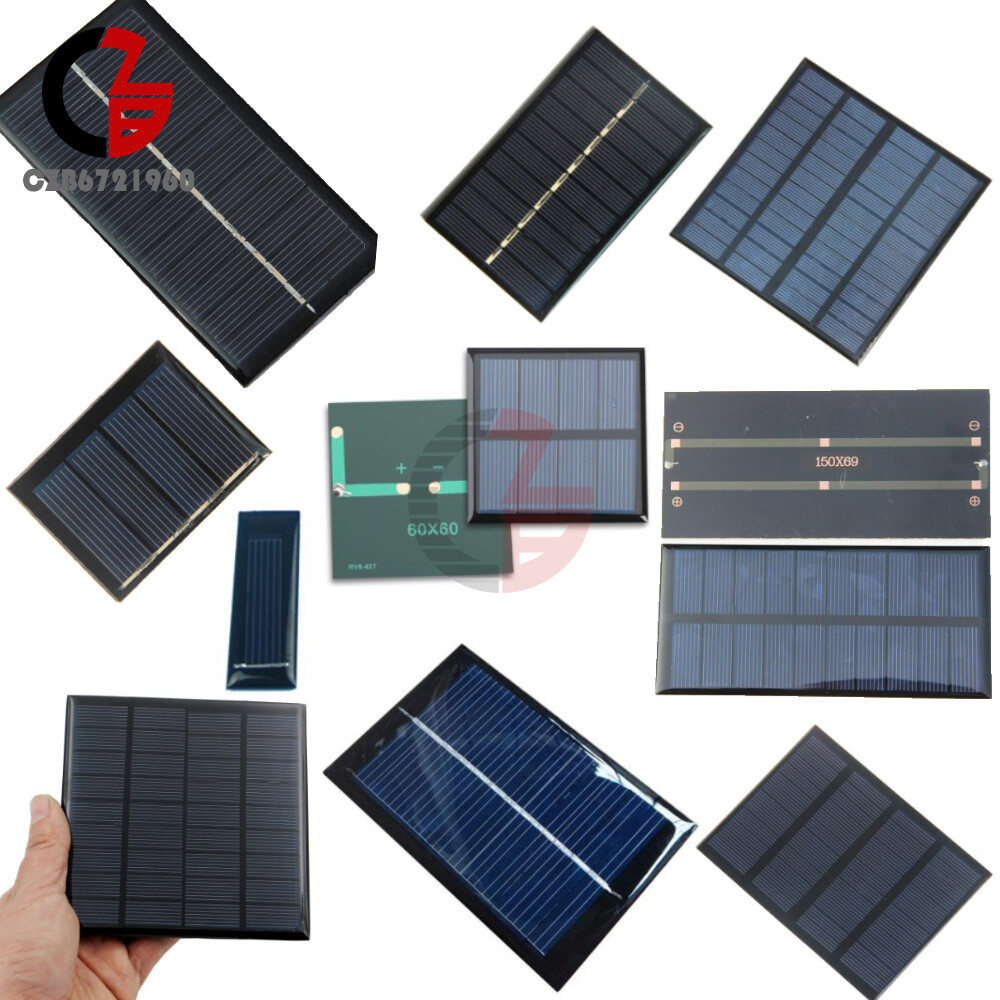 Mini Mono Solar Panel Small Solar Cell PV Module Charger 0.5V/2V/5V/6V/9V/12V
