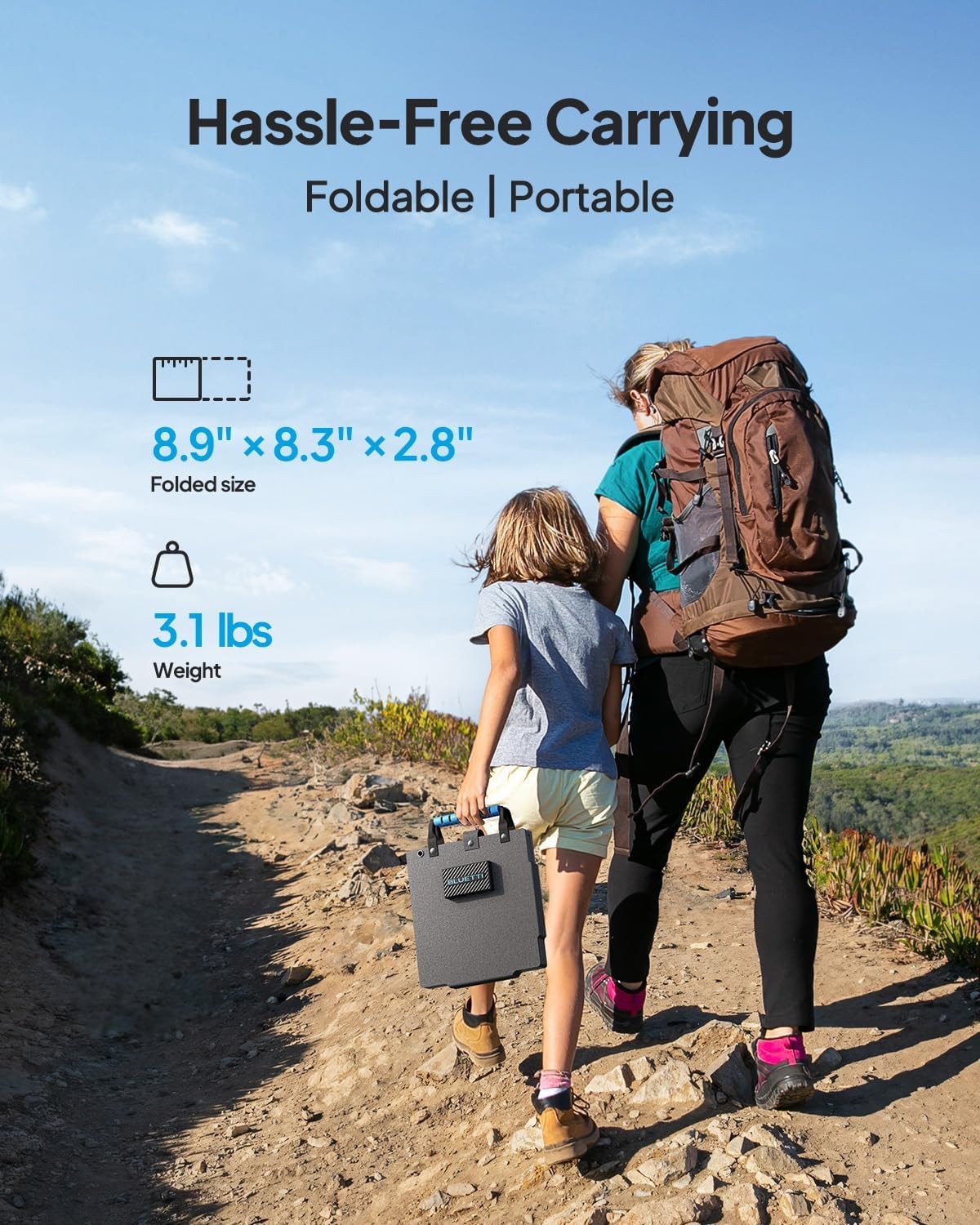 BLUETTI 60W Foldable Solar Panel for Handsfree Generators Camping