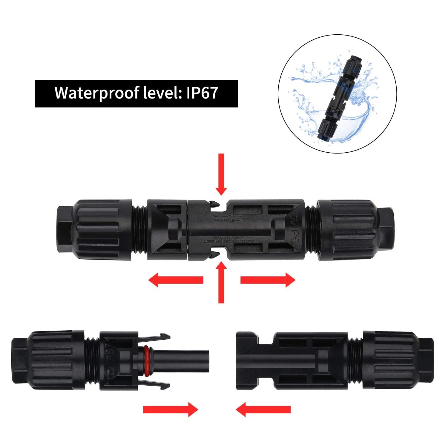 10-50 Pairs Solar Cable Connectors 30Amp Waterproof Wire Joiners Set 4mm-6mm M/F