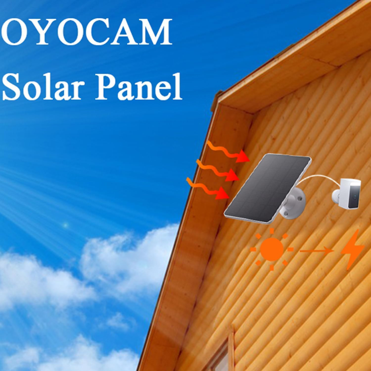 2 Pack Solar Panels Compatible with WYZE Battery Cam Pro, Solar Panels for Wirel