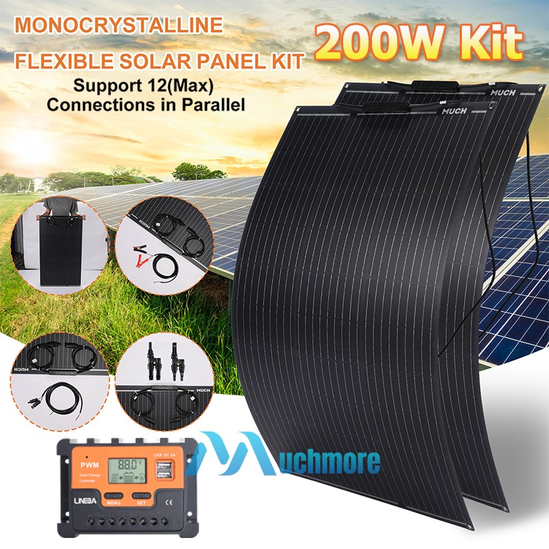 400W Flexible Solar Panel Kit Mono for RV Camping Home Boat & 5000W Car Inverter