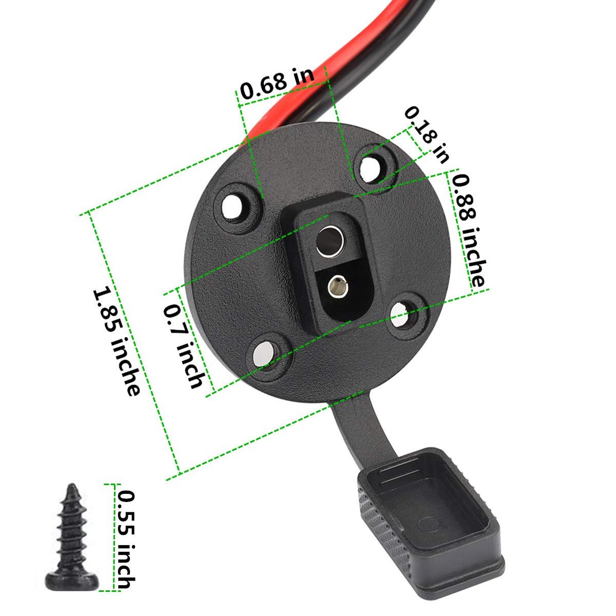 SAE Power Socket Sidewall Port Connector Extension 16AWG Cable, 2 Pin SAE To …