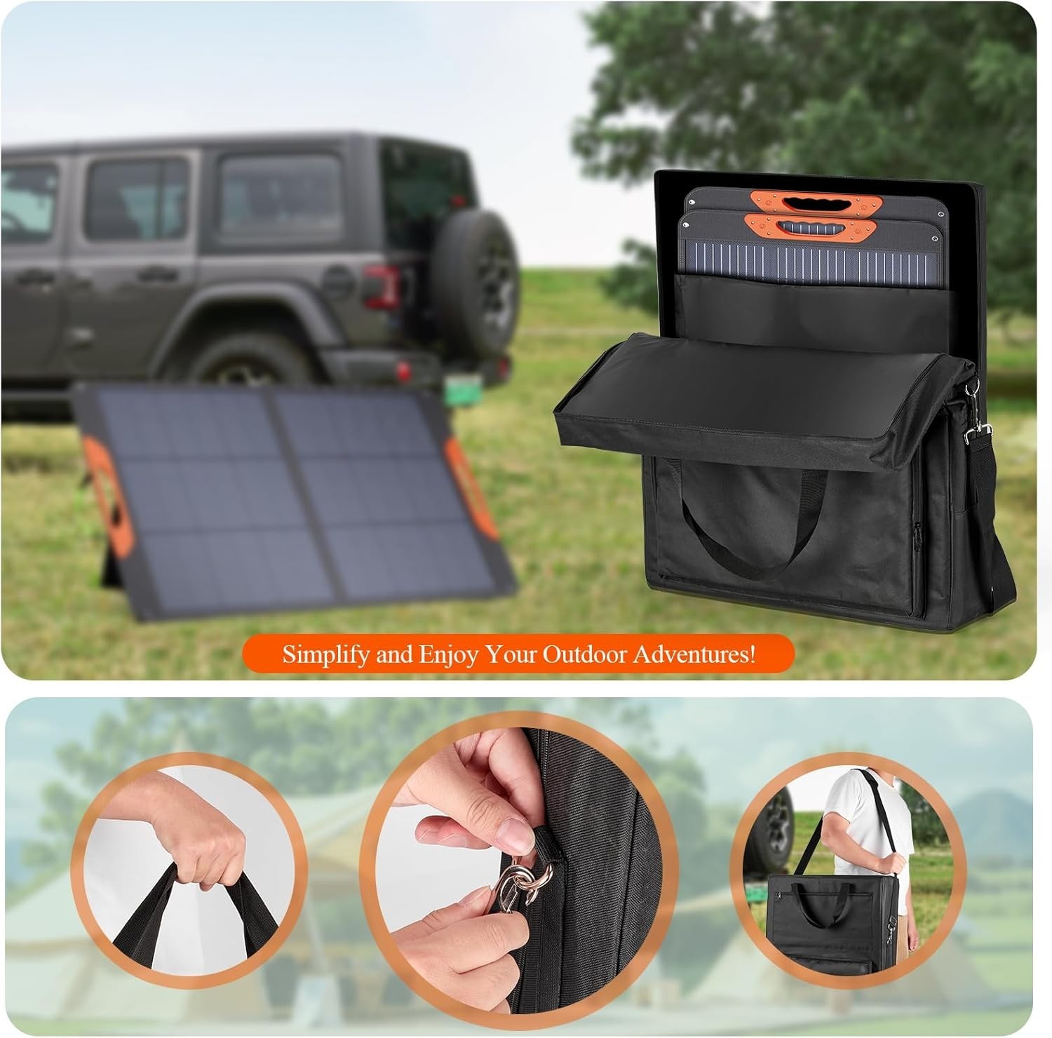 Solar Panel Carrying Case – Heavy Duty Padded Storage Bag for Jackery SolarSaga