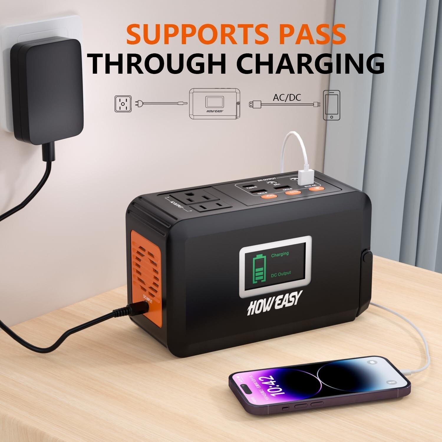 Compact Lithium Battery Power Station with 8 Outputs – 150W Peak for Outdoors