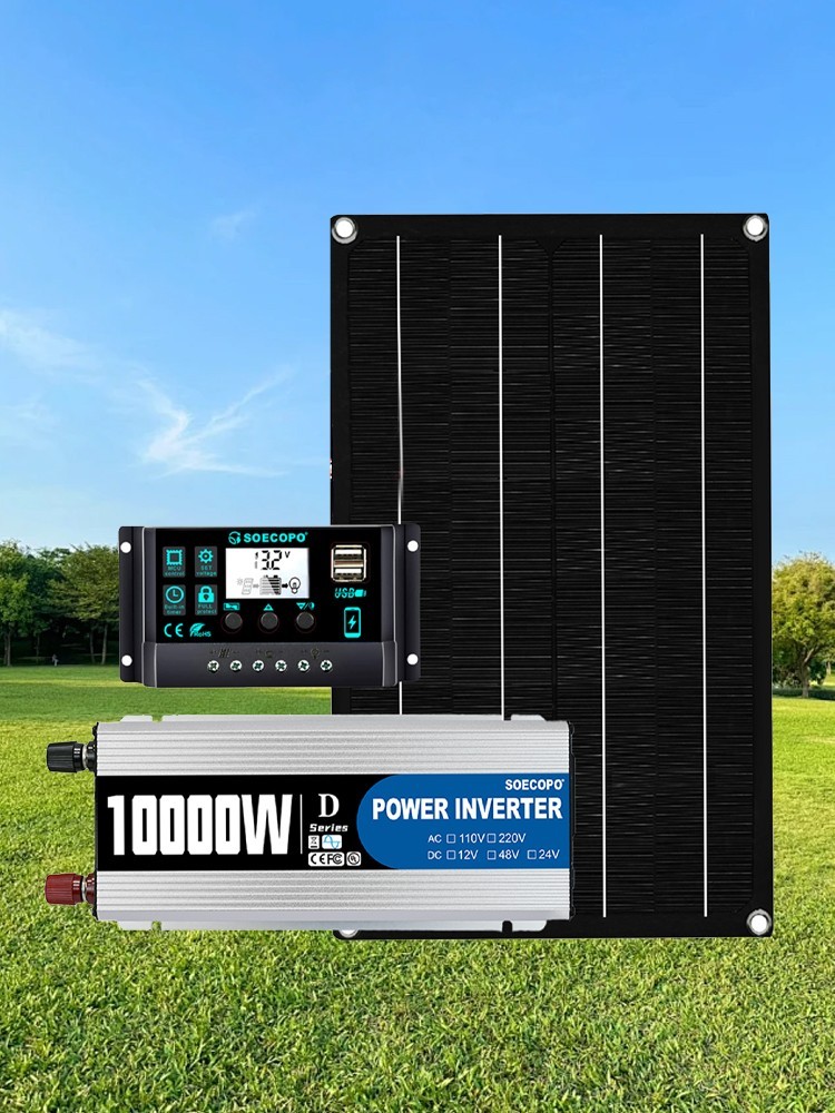 10000W Inverter SolarPanel Kit Solar Power Generator 100A Home 110V Grid System