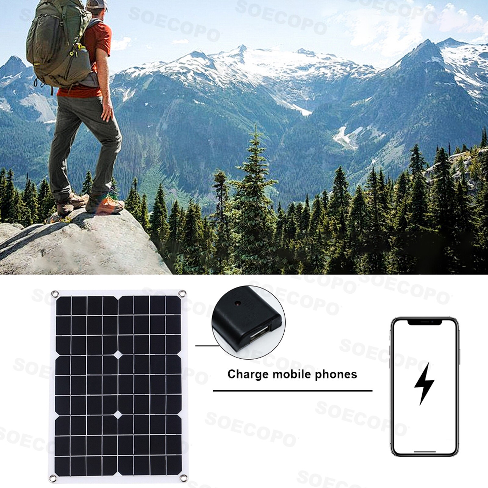 10000W 110V Power Inverter Solar Generator With 500W Solar Panel Home Complete,