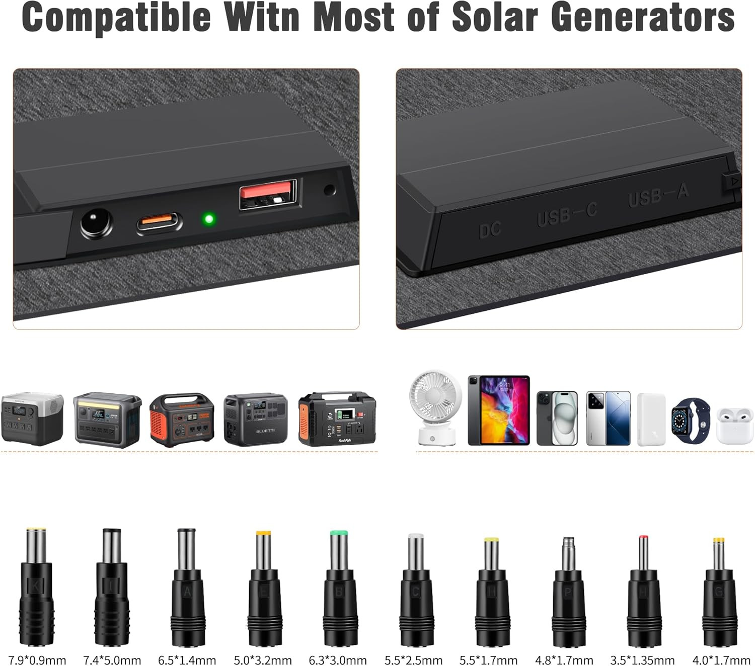 Foldable Solar Panels 60W Nextgen Portable Solar Panel Charger Kit 25% Efficienc