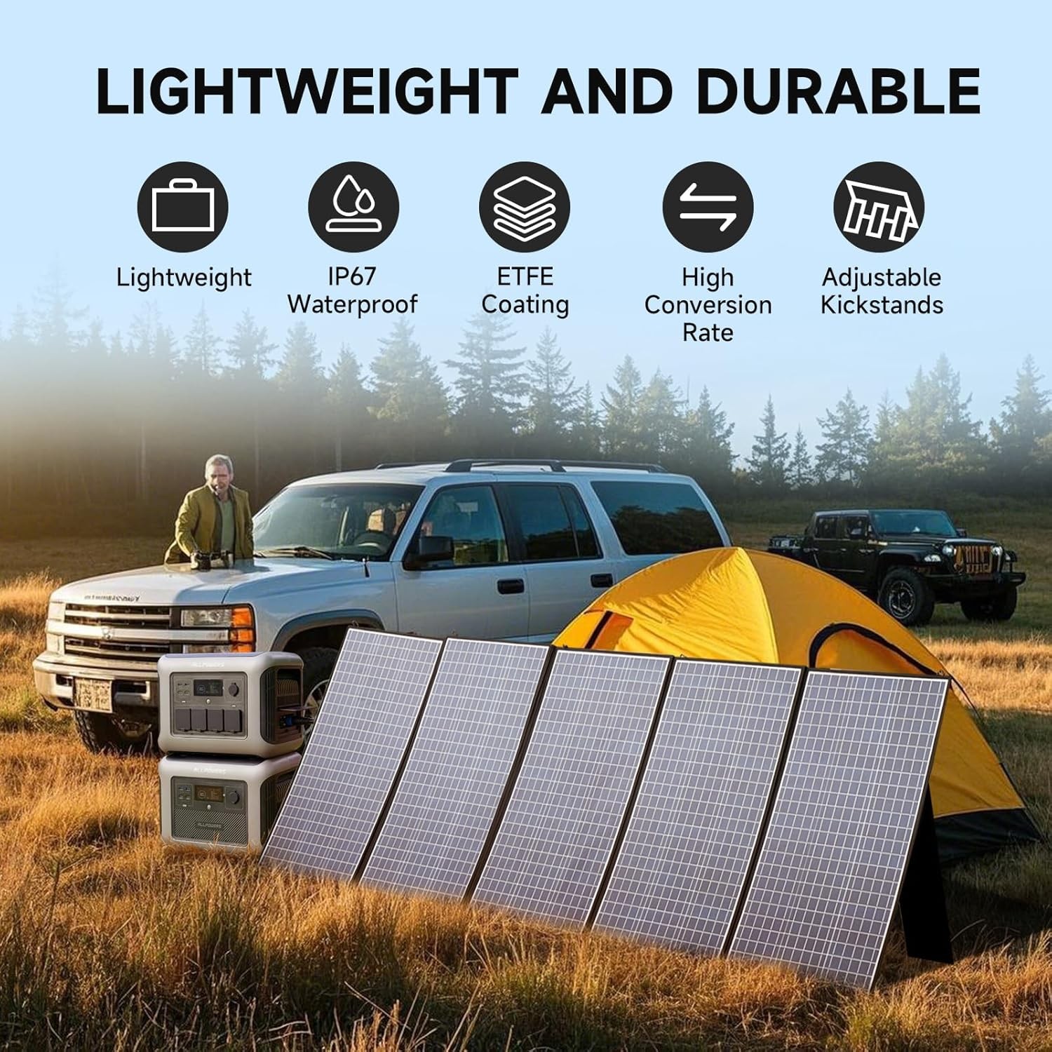 ALLPOWERS 2500W LiFePO4 Solar Generator RV With 400W Portable Solar Panel IP67