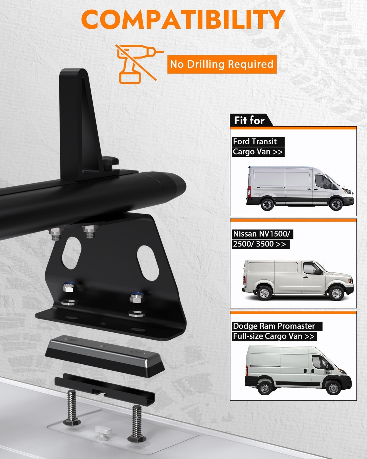 MELIPRON Aluminum Van Roof Rack Fit for Ford Transit, Ram Promaster, Nissan N…