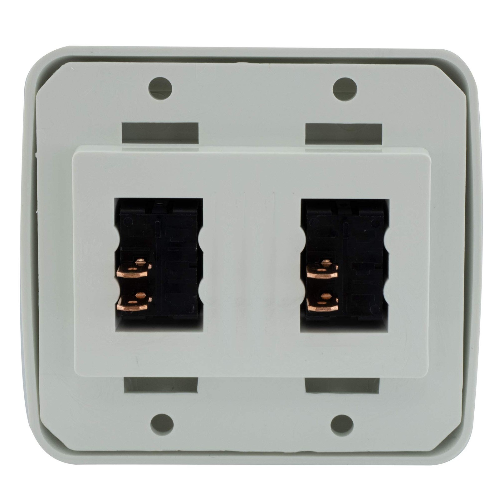 Double SPST On-Off Switch with Bezel, 12-Volt, for RV, Trailer, Camper (White)