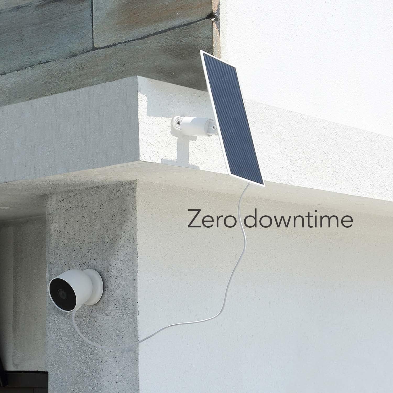 Premium Solar Panel, Solar Panel Charger for Google Nest Cam Outdoor or Indoor,