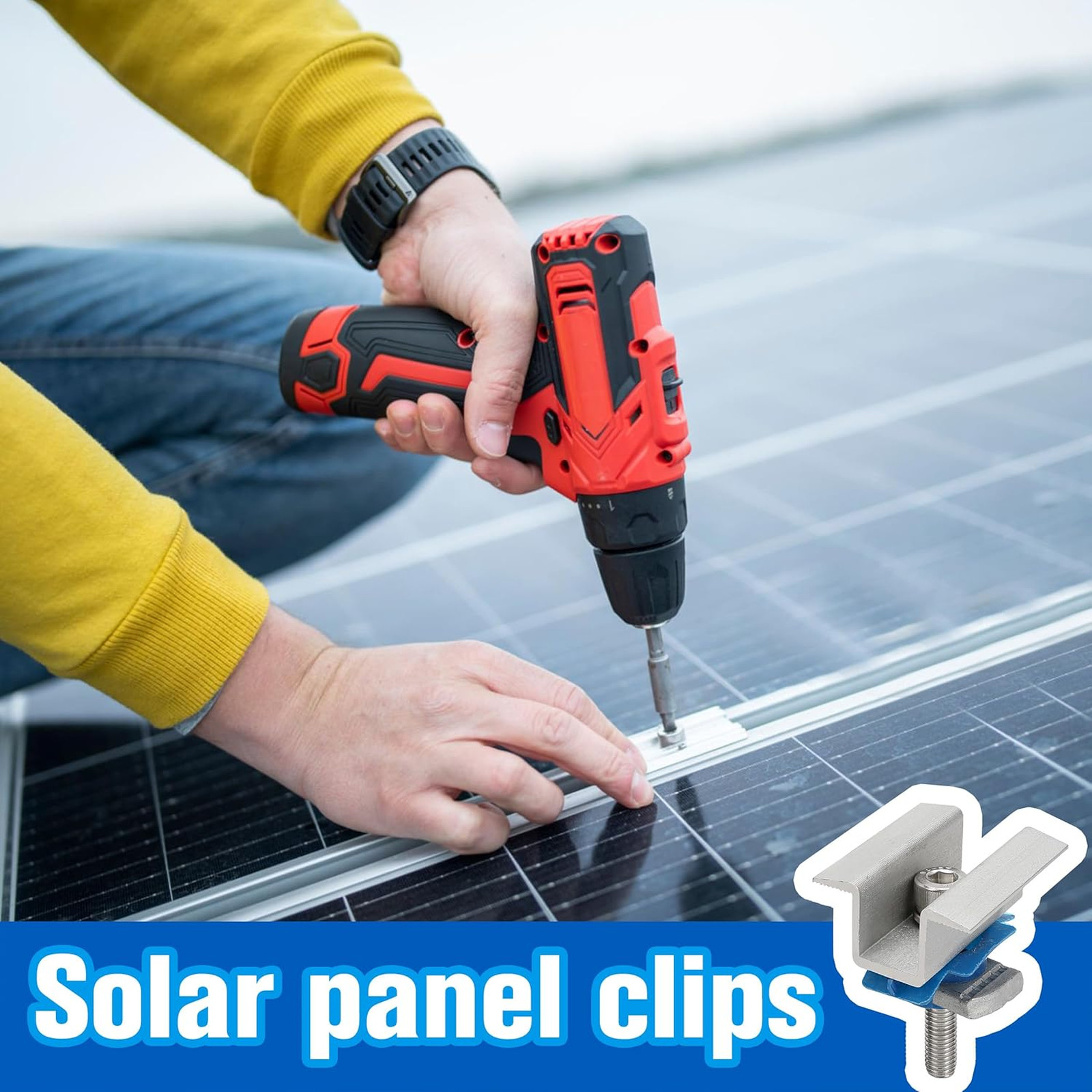 10 Pcs Adjustable Solar Panel Mounting Brackets Aluminum Support Clips for Roof