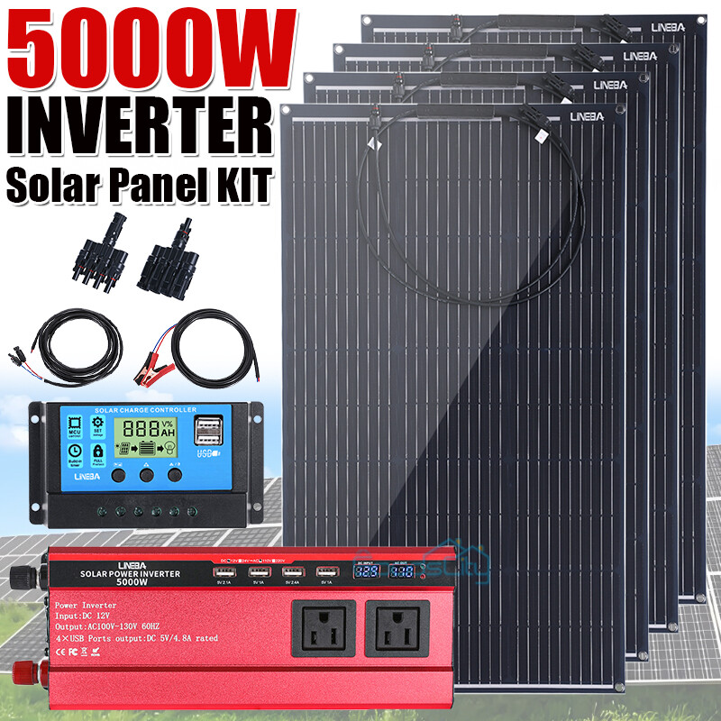 Kit de panel solar completo de 5000W Generador de energía solar 30A Hogar 110V