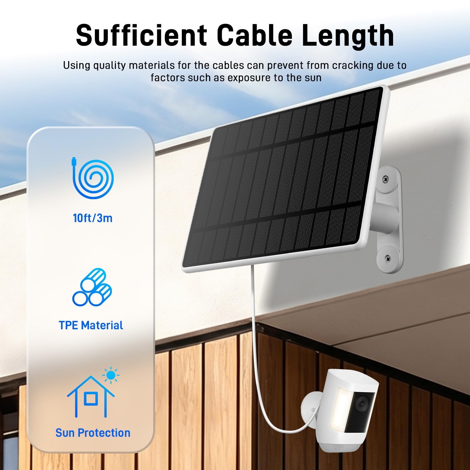 Solar Panel for Ring Camera, 6W Solar Charger for Ring Stick Up Cam Plus/Pro …