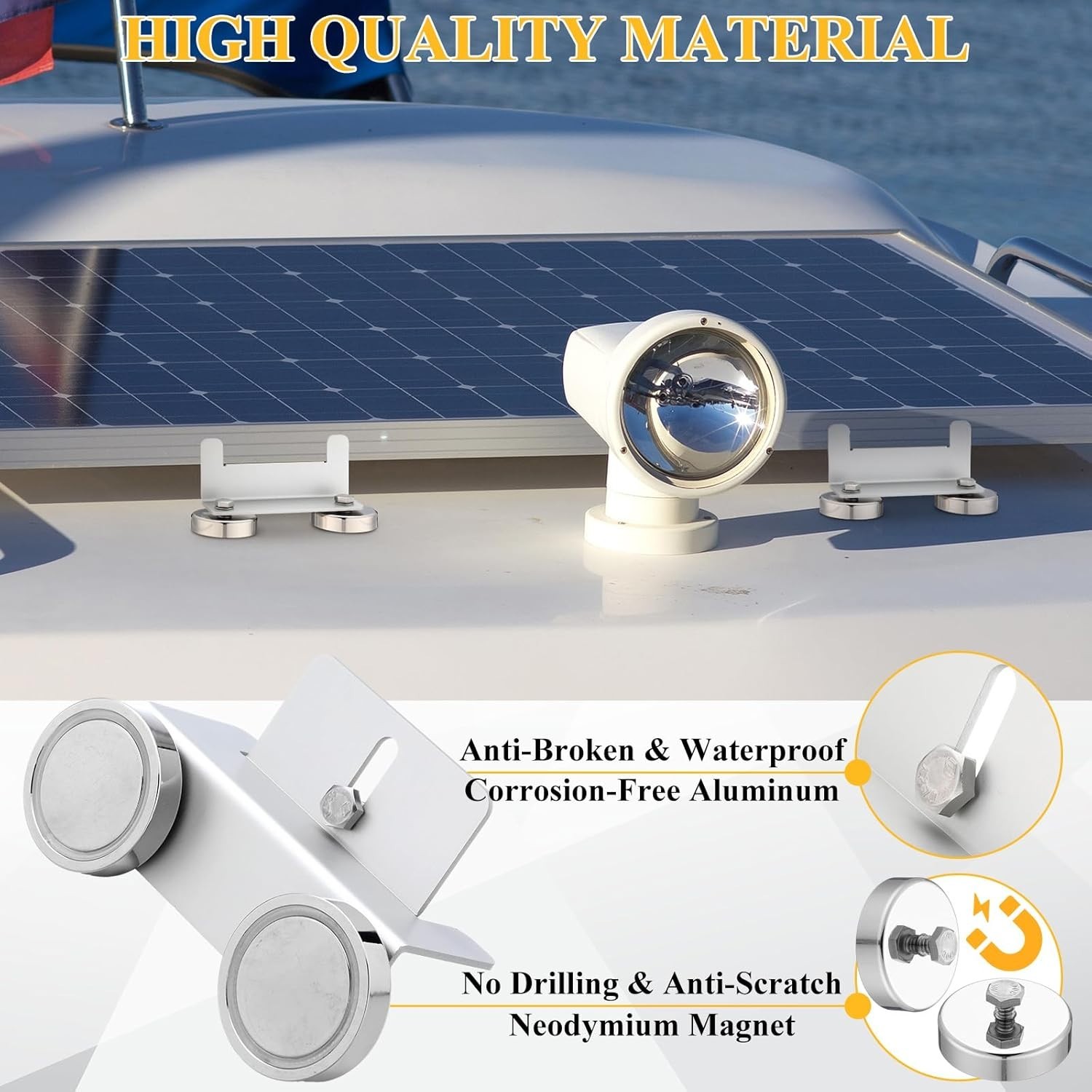 4 Pack 1200 Lbs No Drill Magnetic Solar Panel Mount Bracket Solar Panel Mount…