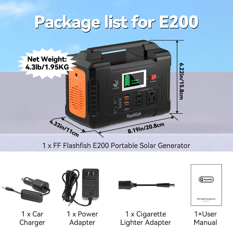 200W Portable Power Station, 151Wh Power Bank with AC Outlet, Solar Generator