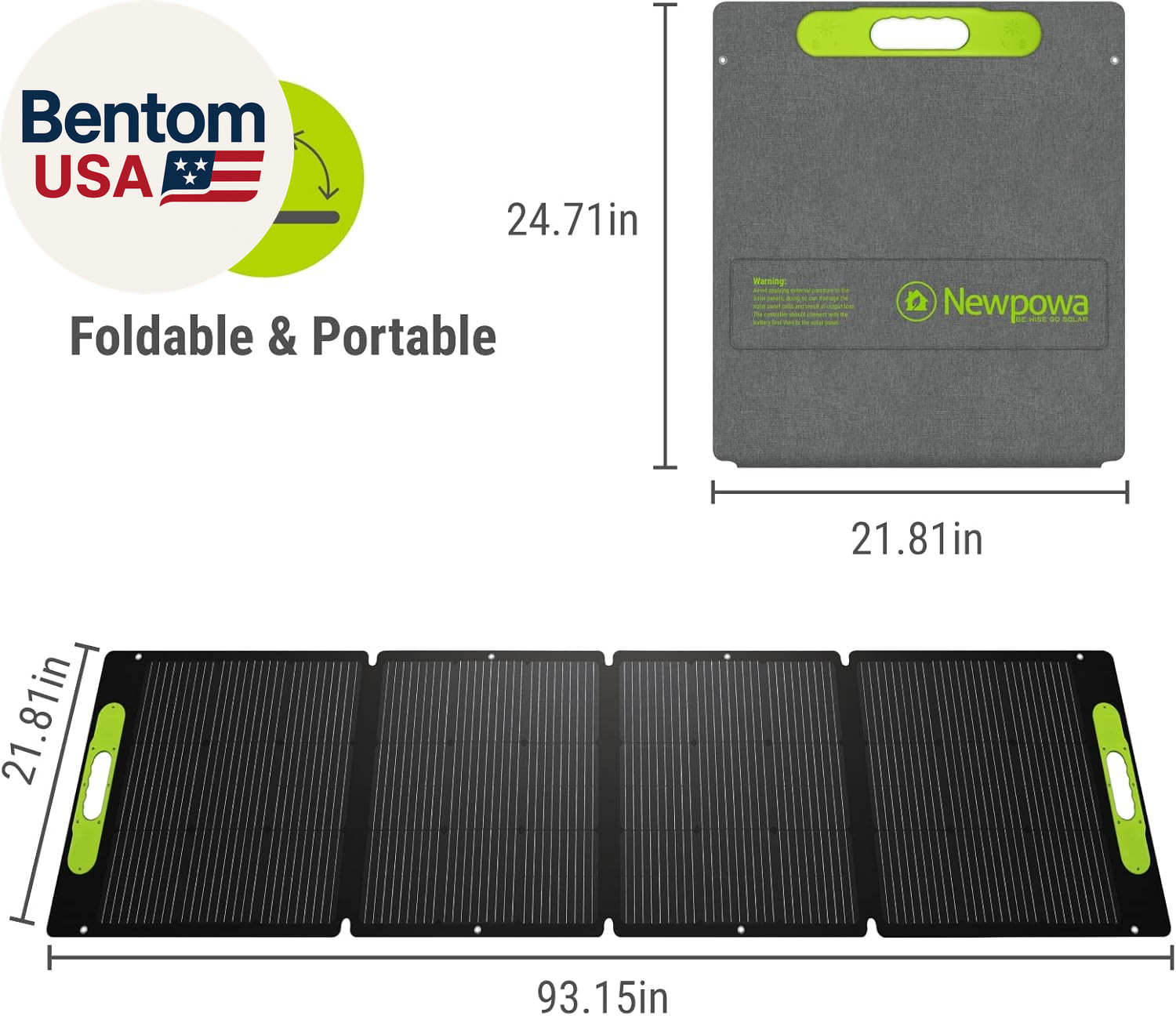 200W Portable Solar Panel Kit with Adjustable Kickstand Case,200Watt 12Volt Fold
