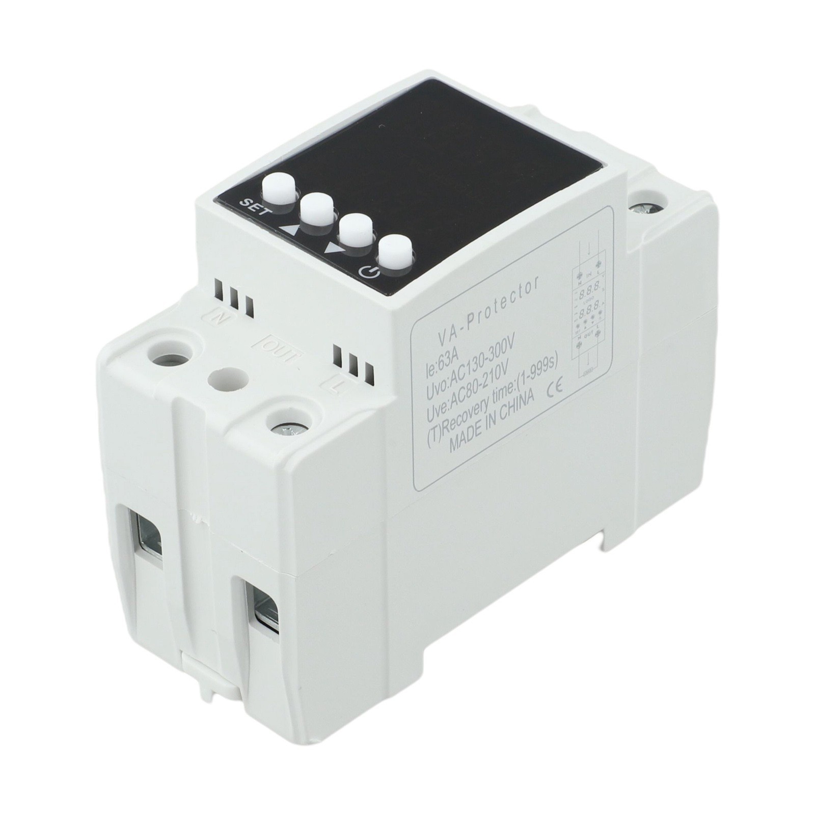 Dual LCD Display Voltage Protector with Automatic Over Under Current Control
