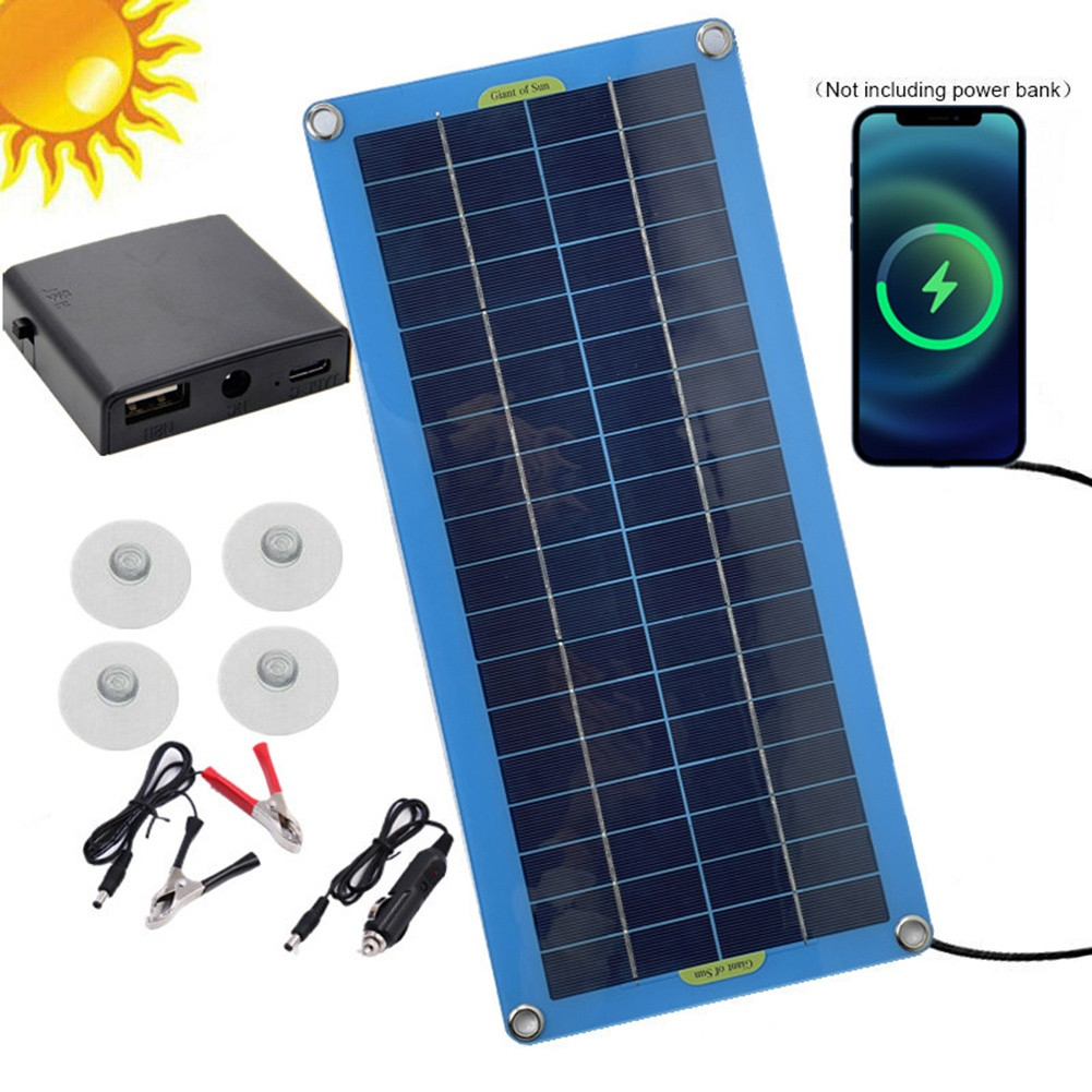 12V 30W Solar Panel For Camping PET Laminated Sheet Reverse Current Protection