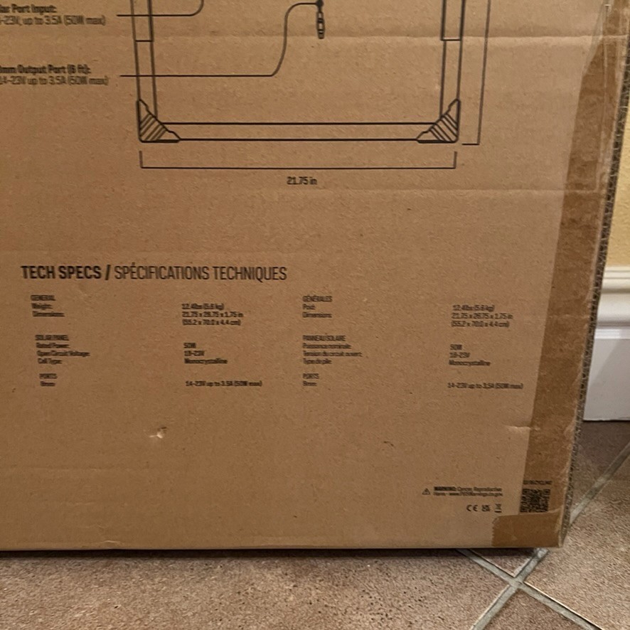 Goal Zero Boulder Monocrystalline 50 Watt 50W Solar Panel Black * NIB NEW!