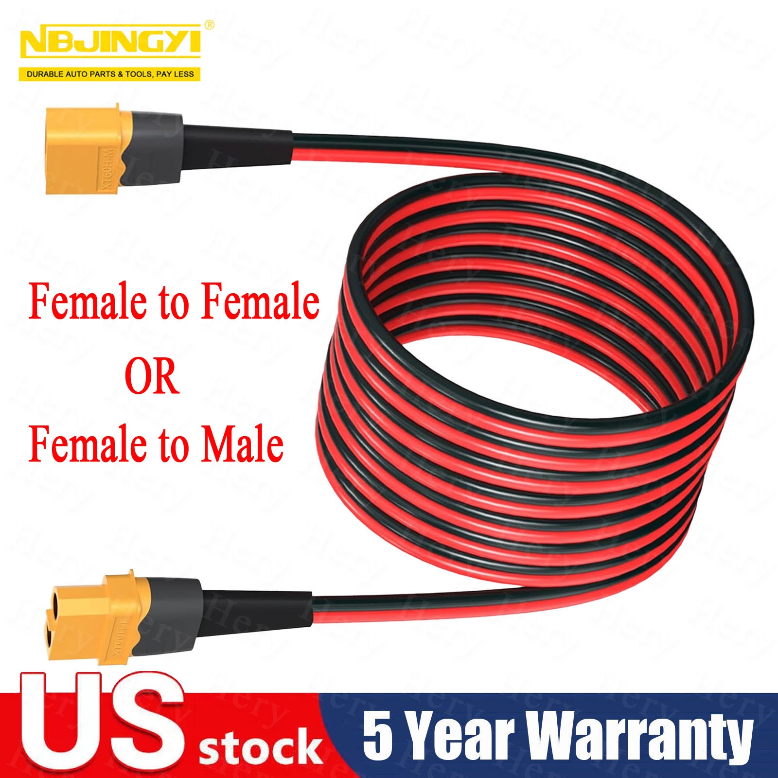 10 AWG XT60 to XT60 Female to Male Connector Solar Extension Charging Cable