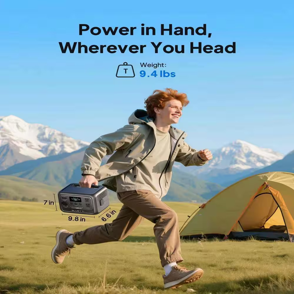 600W Continuous/1500W Peak Output 288Wh Portable Power Station, Push Button Star