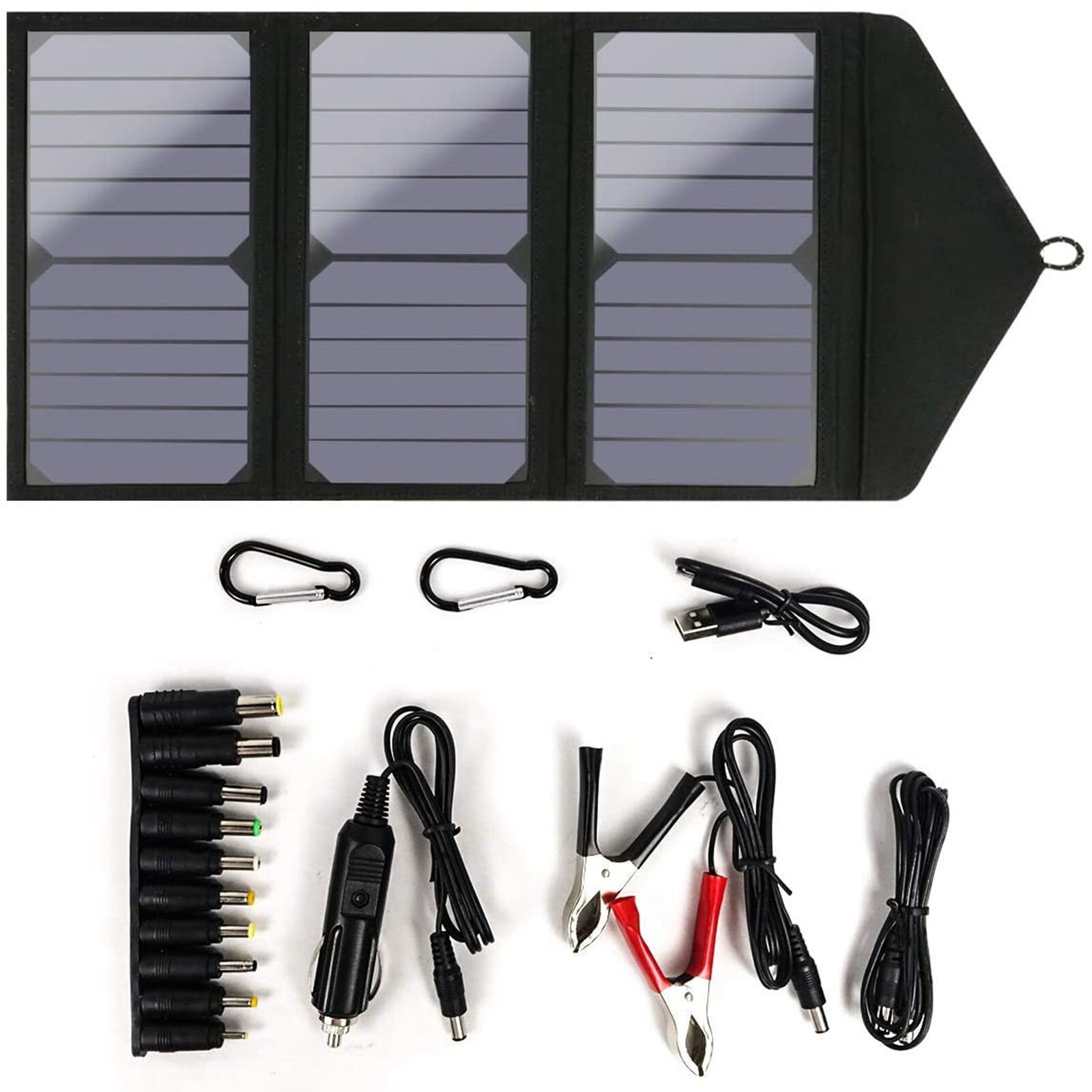 2USB 60W Solar Panel Kit Folding Power Bank Outdoor Camping Hiking Phone Charger