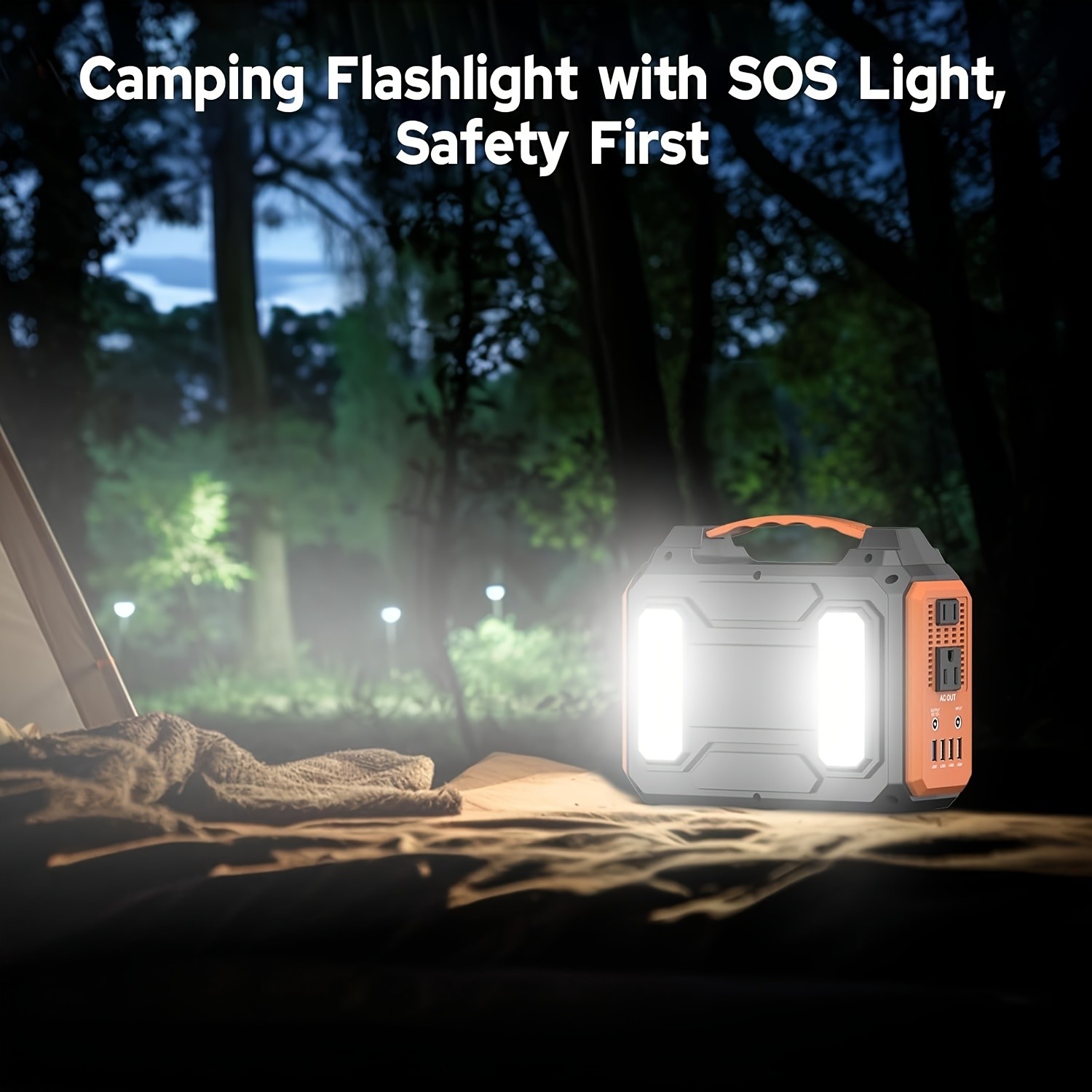 300W/100W Portable Power Station Solar Generator w/ AC DC USB LED for Camping RV