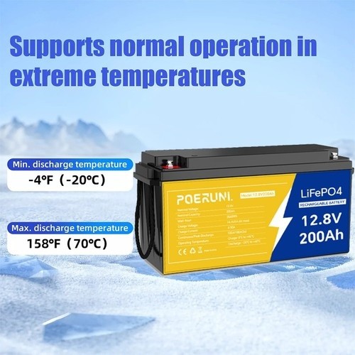 12V 200Ah LiFePO4 Battery Auto Grade 15000 Deep Cycles Lightweight Solar RV