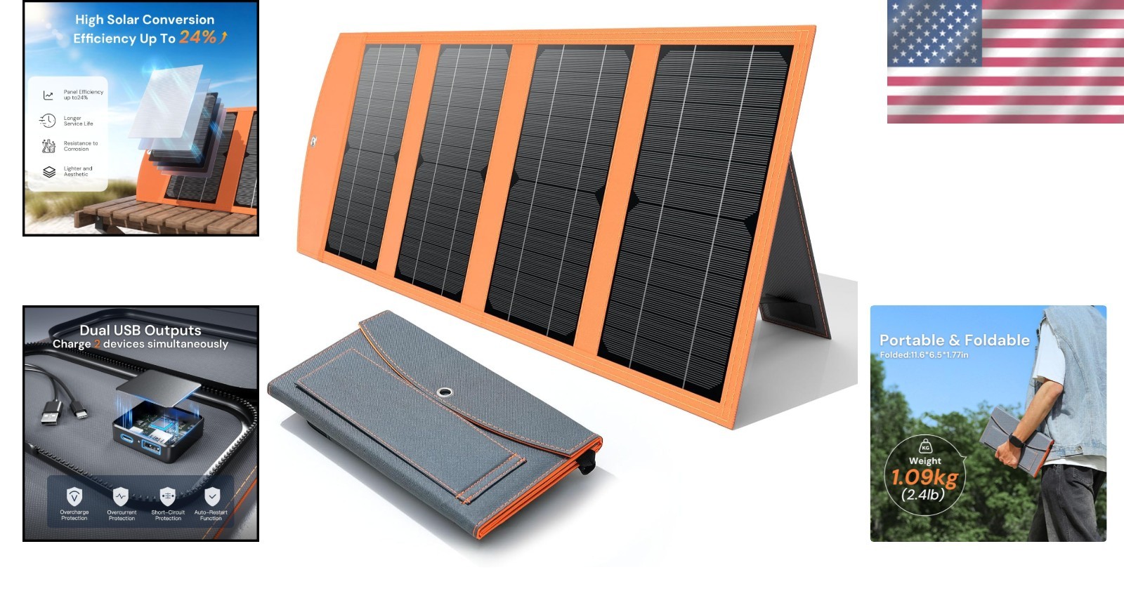 30W Foldable Solar Panel Charger – Fast Charging Solution for Travel & Outdoors