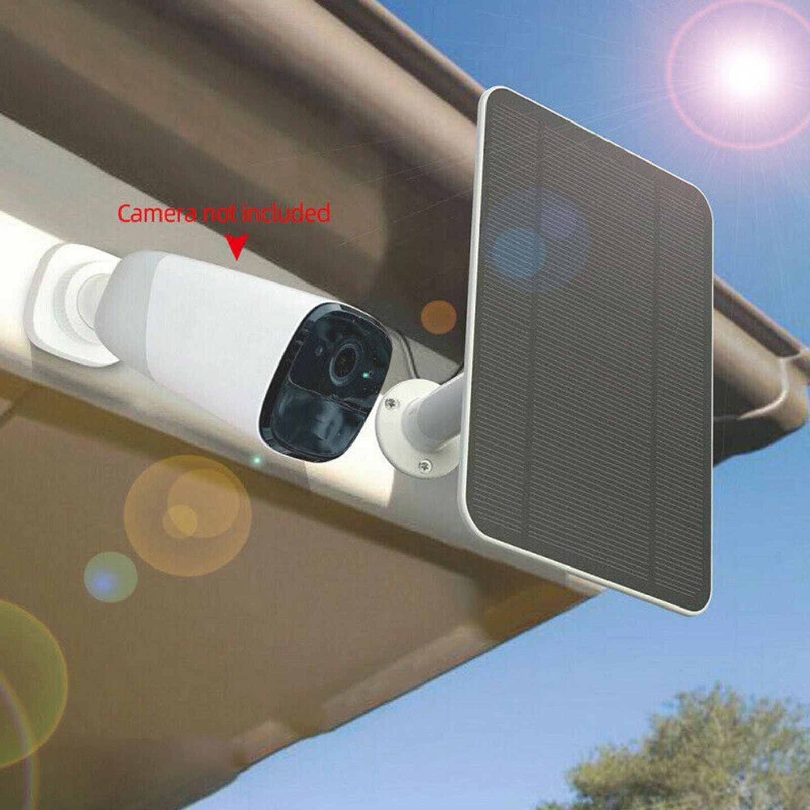 4W/5V Solar Panel For Outdoor Ring Spotlight Camera Security Cam Battery Charger