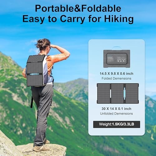 45W Portable Solar Panels Chargers with USB-C, USB-A and DC Outputs EP-45W