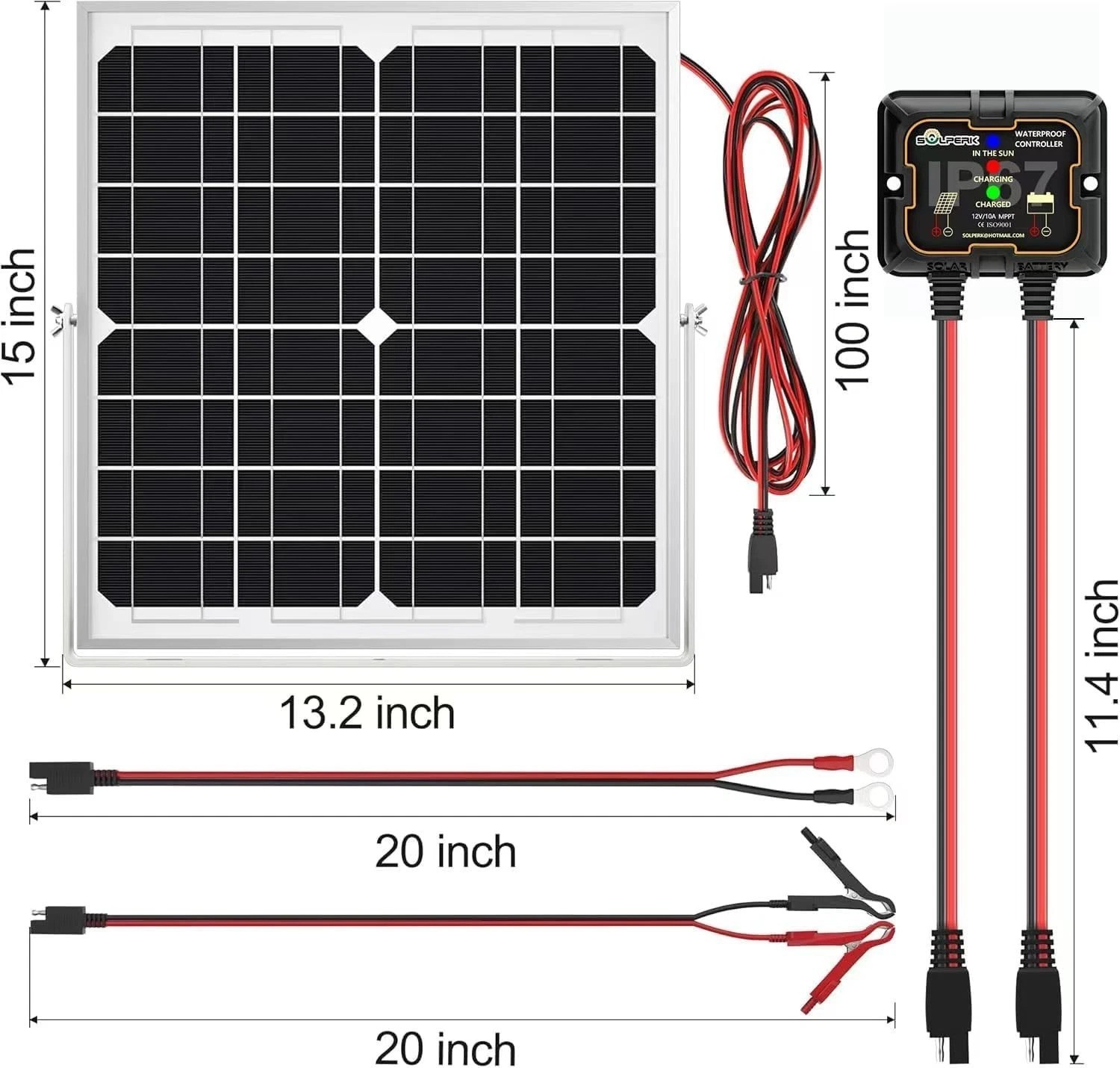 Complete 20W Solar Energy Kit with Smart Controller & Easy Installation Tools