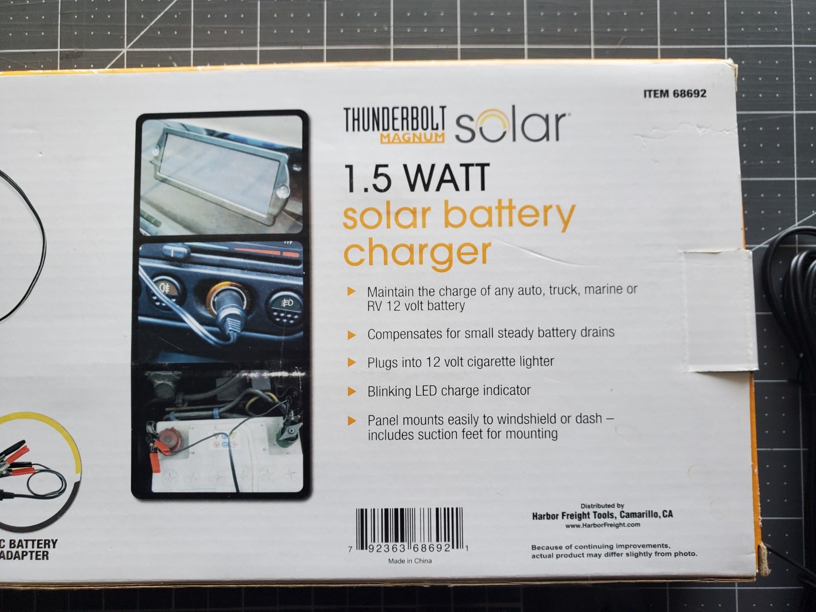 Thunderbolt Magnum Solar 1.5 Watt Solar Panel Battery Charger