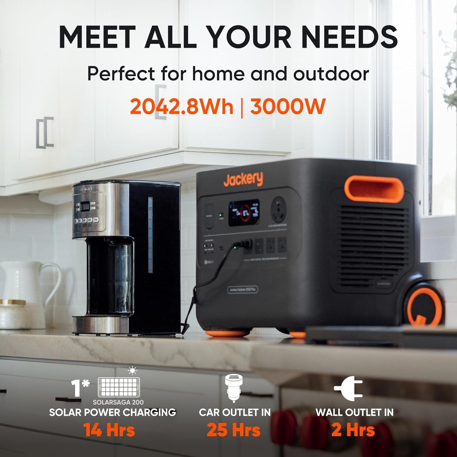Jackery Explorer 2000 Plus Black Portable Power Station with 500W Solar Panel