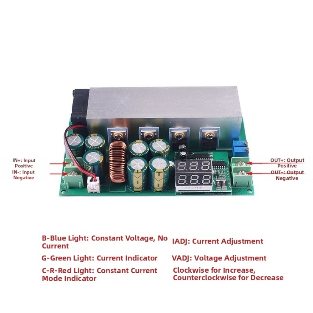 20A Max Current 600W DC-DC Converter Digital Voltage Display For Bench Testing