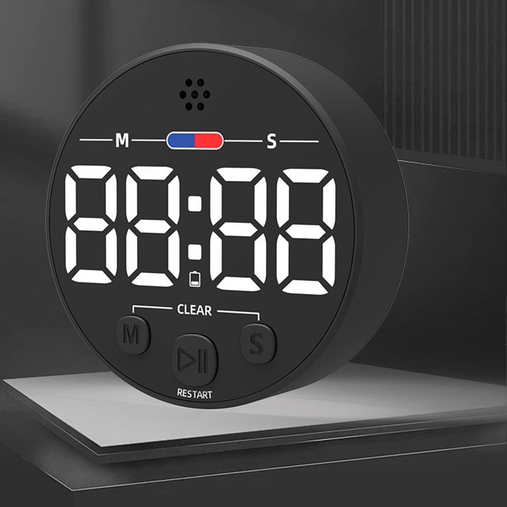 Compact Magnetic Timer with Clear LCD for Cooking and Baking in the Kitchen