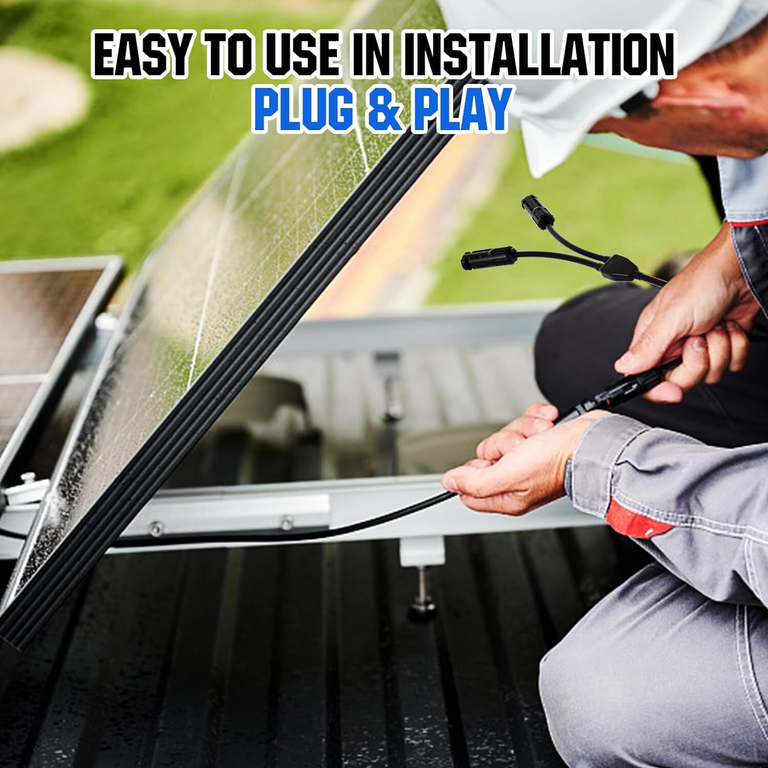 Solar Panel Y / T Branch Cable Connection Waterproof Adapter Connector Extension