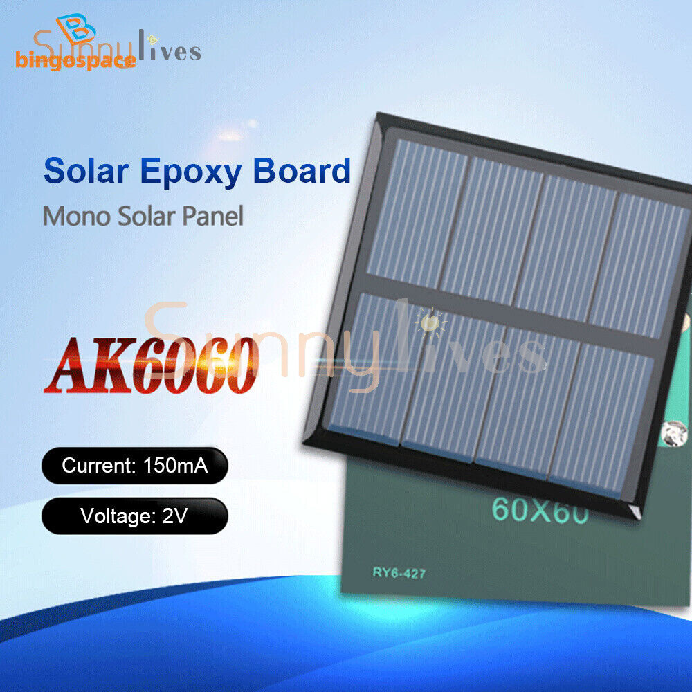 2V/5V/6V/12V Monocrystalline Solar Panel Module For Motor Toys Lawn Lamp New
