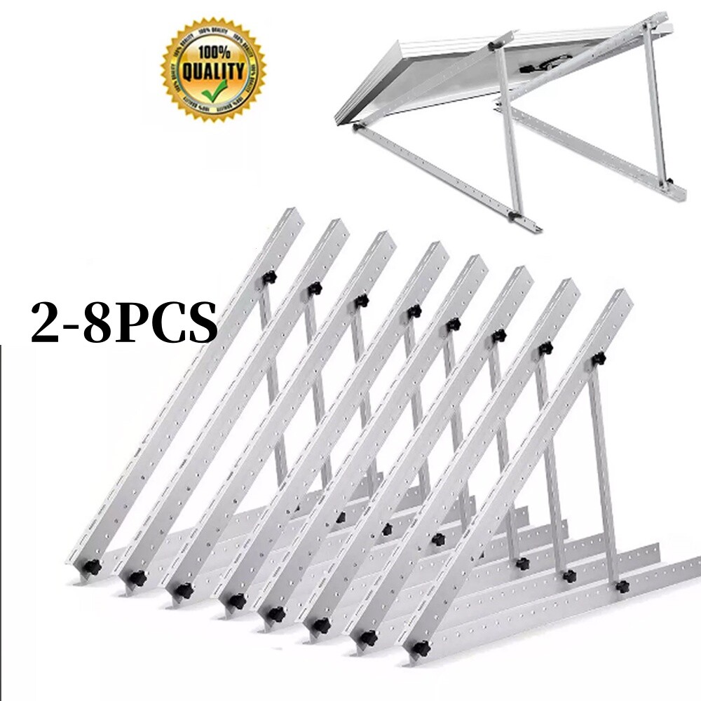 Adjustable Solar Panel Tilt Mounting Rack Brackets Kit for RV Roof Flat Surface