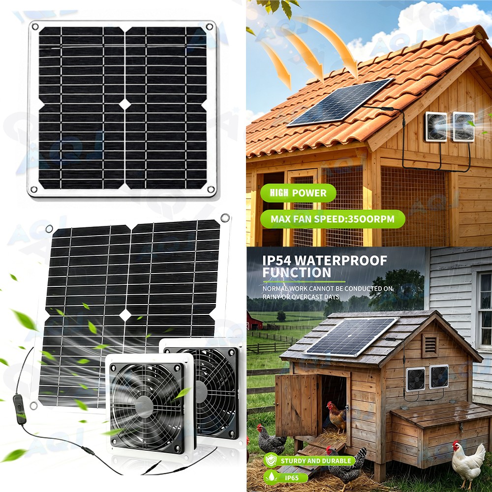 Solar Panel Fan Kit Solar Waterproof Exhaust Fans 18V Panel for Attic Shed Barn