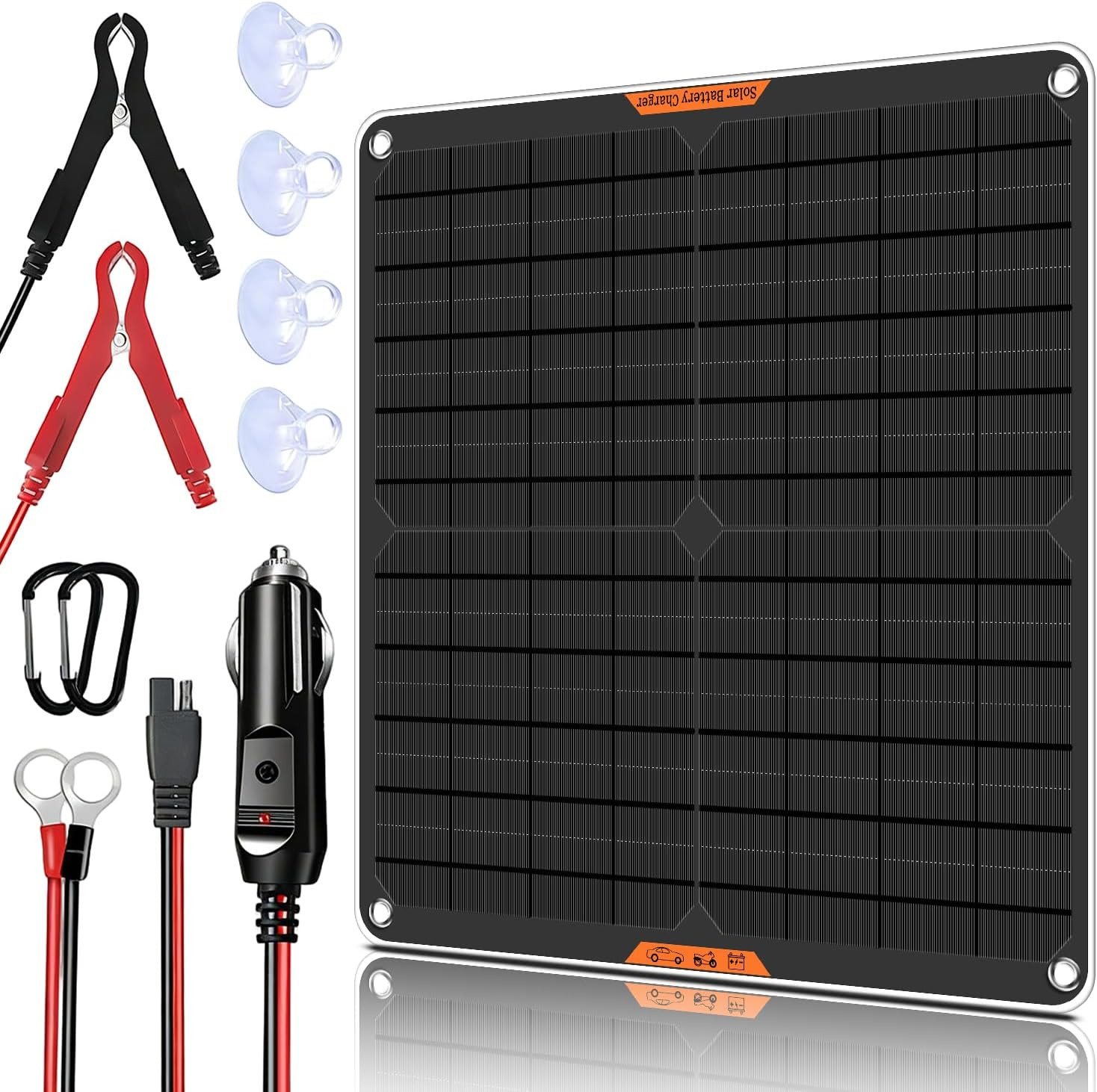 12 Volt 20W Solar Car Battery Charger & Maintainer, Solar Panel Trickle Charger,