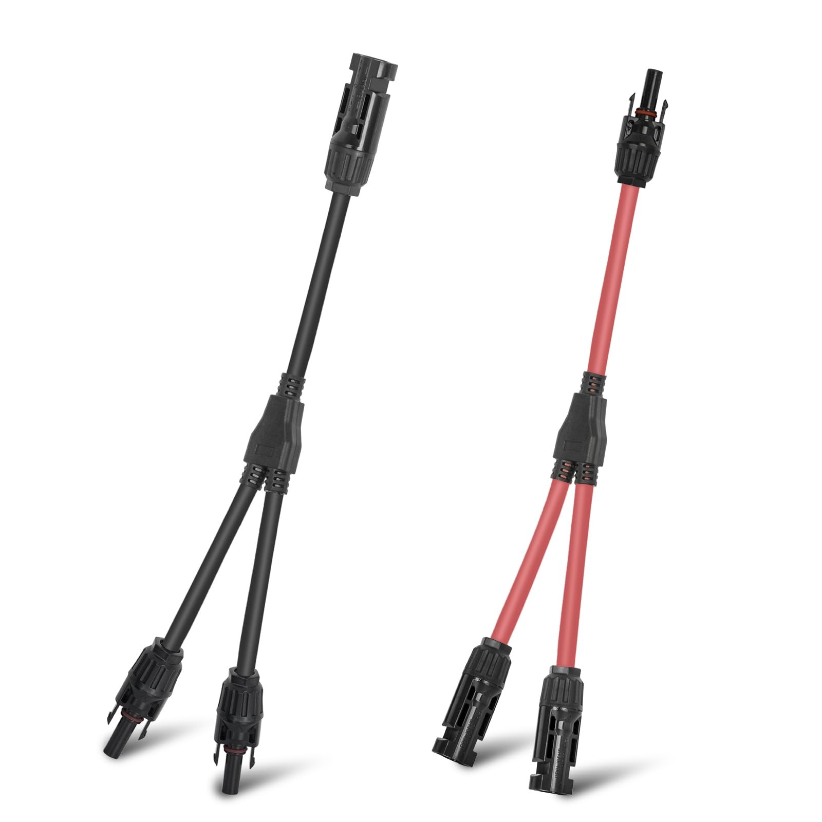 Solar Connector Y Branch 2 to 1 Parallel 10 AWG Copper PV Cable Red Black