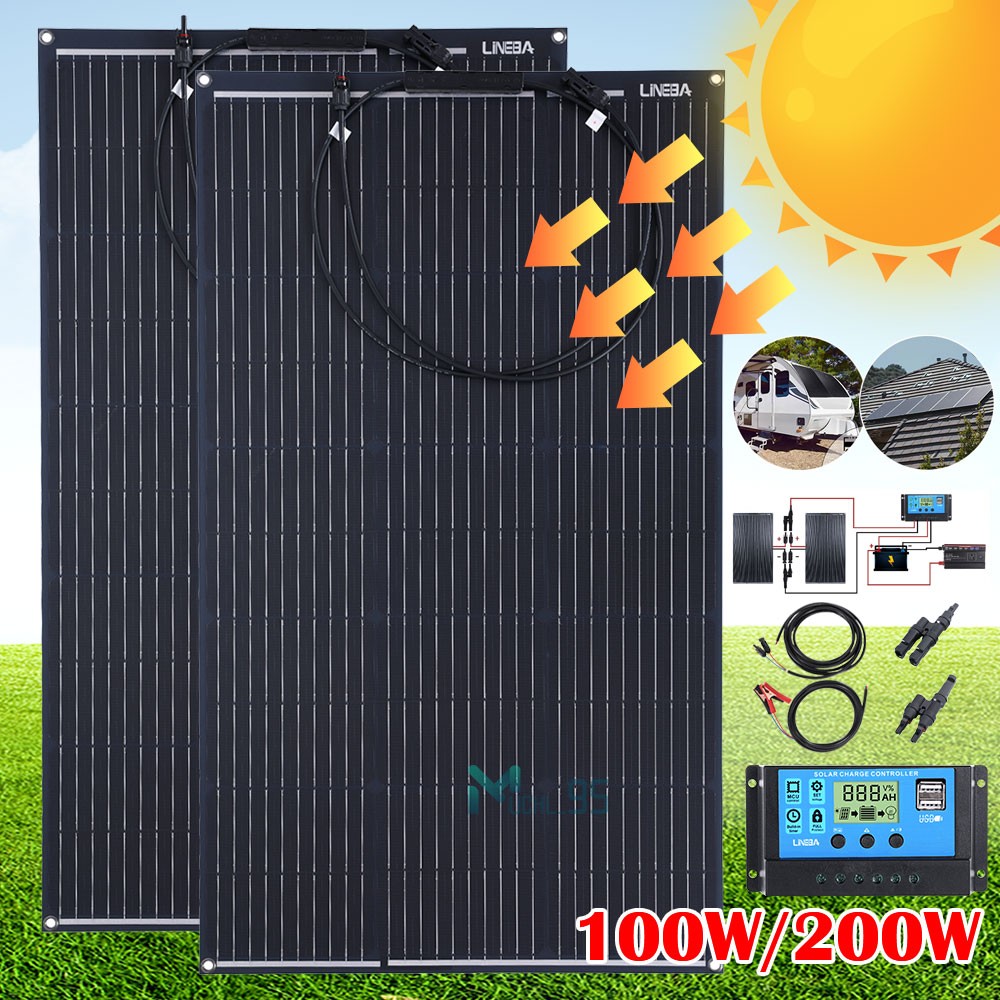 Complete Solar Panel Kit W/5000W Power Inverter 12V Battery Charging Grid System