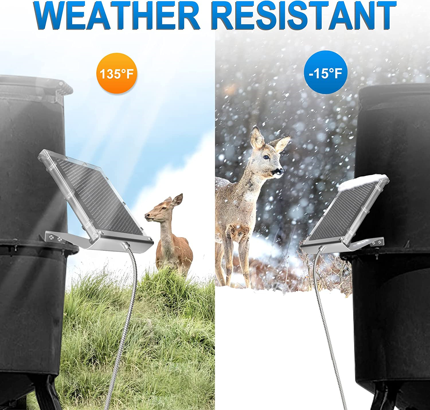 POWOXI Solar Panel for Deer Feeder 6V 1.5W Waterproof Solar Battery Charger w…