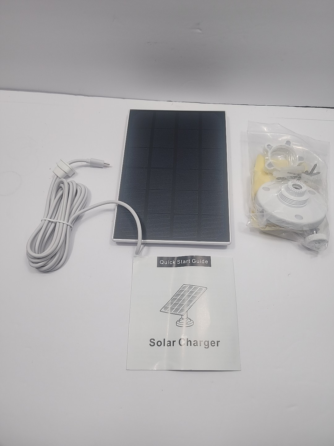 NETVUE 3W Solar Panel, Type-C Charger, Waterproof, Lite White,