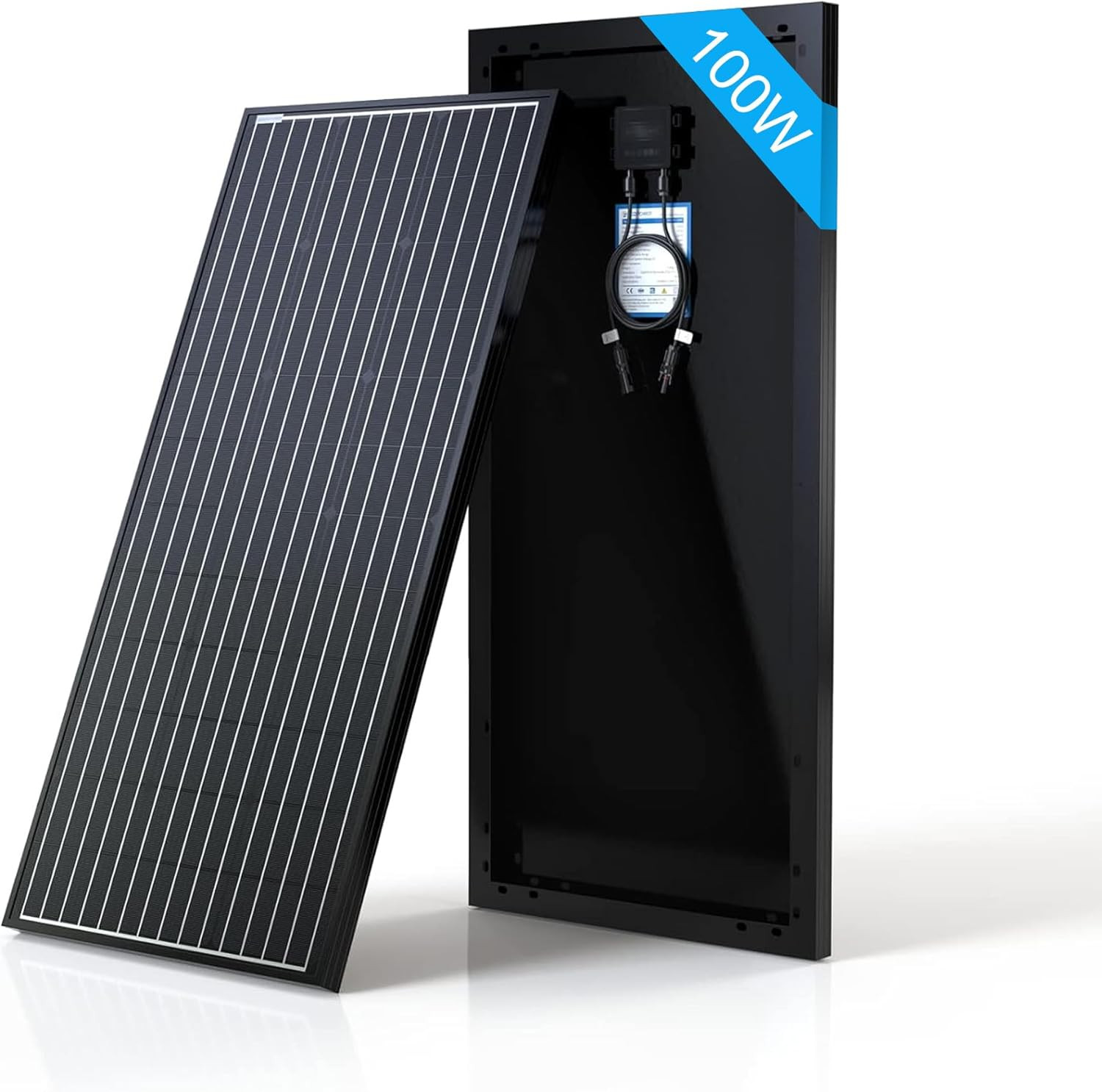 100W 12V Monocrystalline Solar Panel Module with Connector (Panel Only, Compact