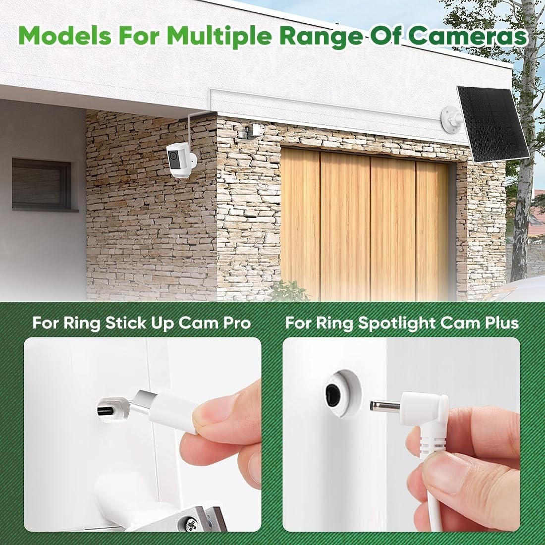 Complete Solar Panel System for Ring Cameras – 5W & Adjustable Mount